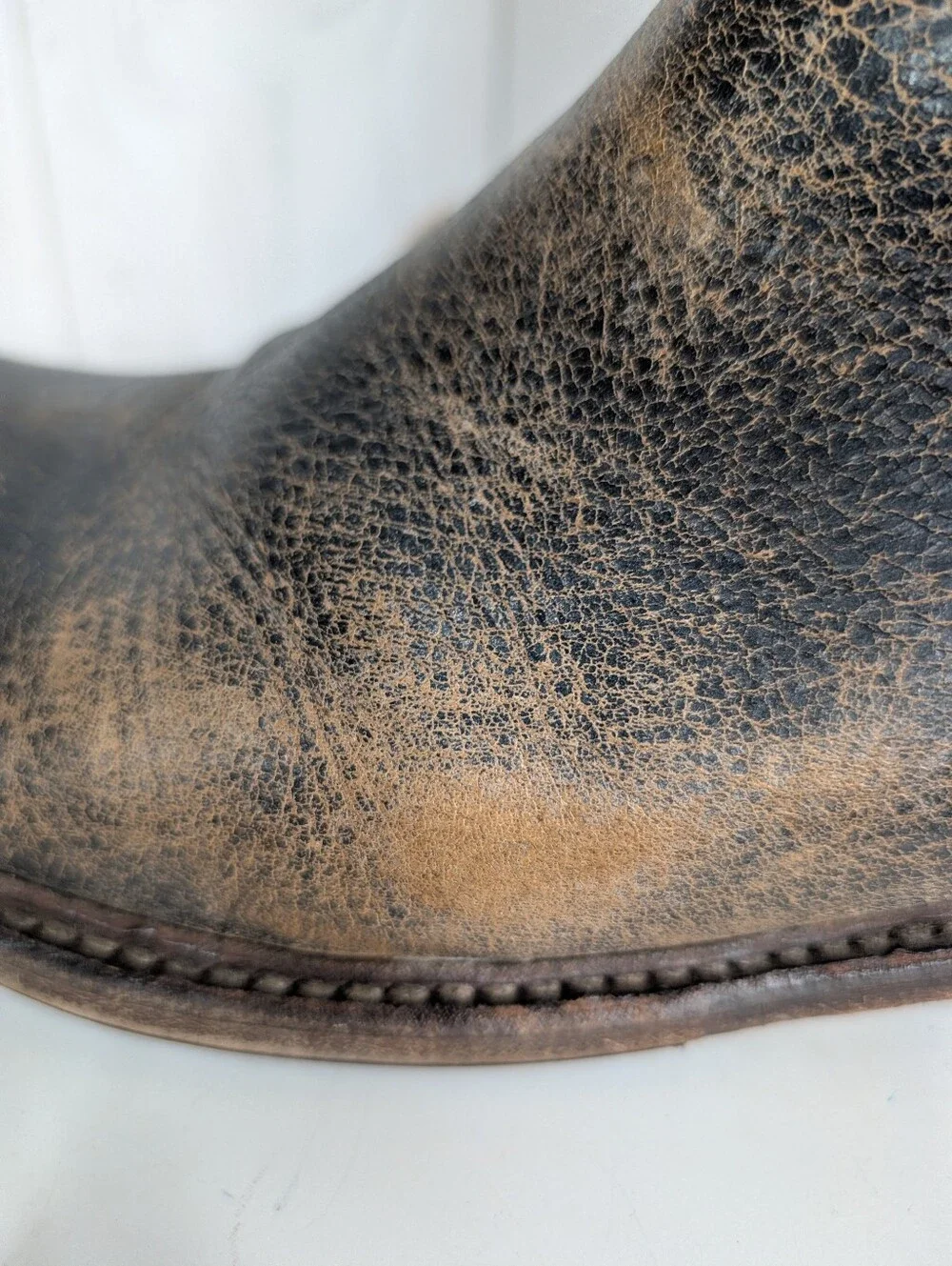 Bed Stu Leather Boots Women's Size 9 with Zipper Purposefully Distressed
